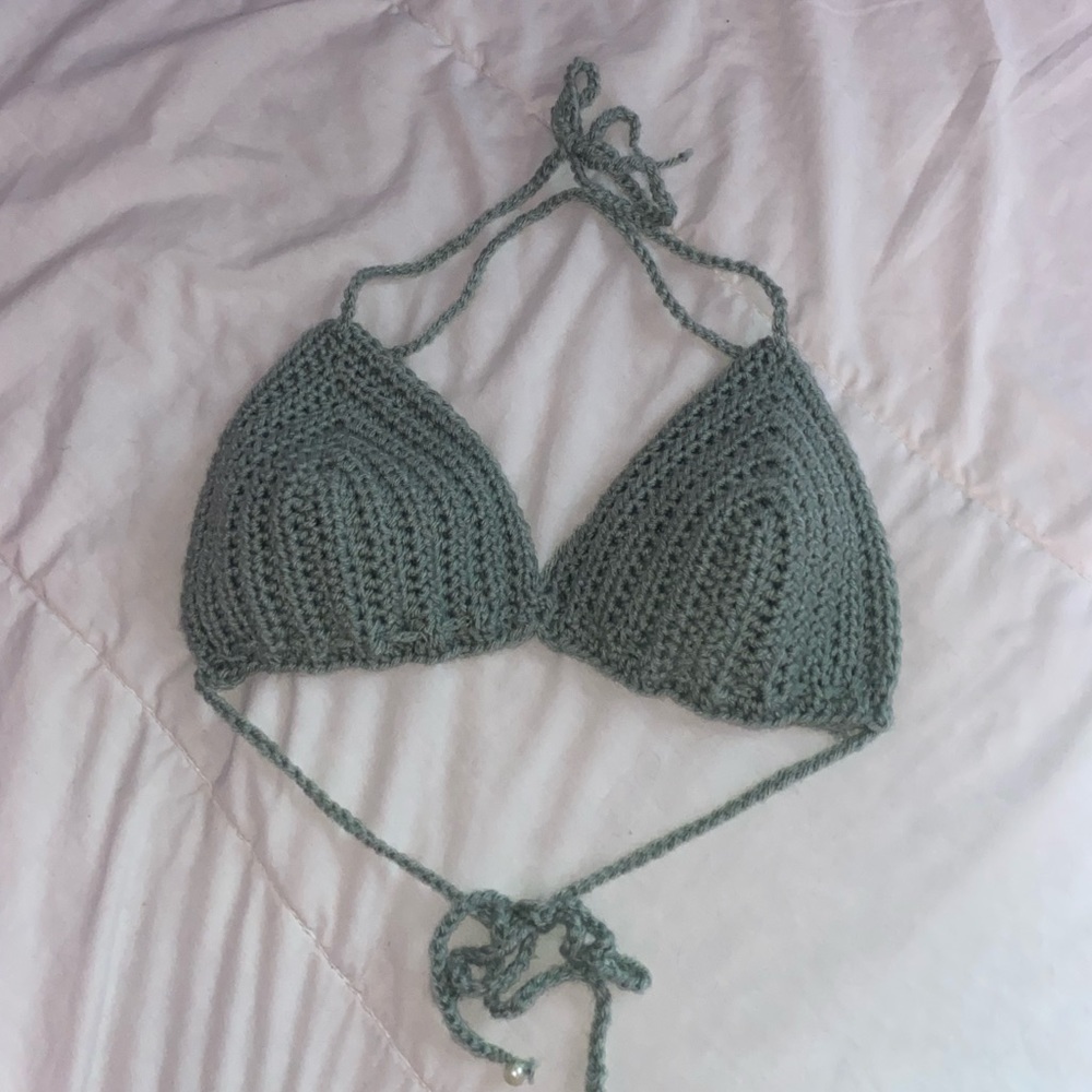 GREEN CROCHET BRALETTE
